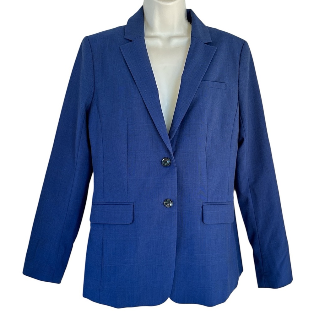 Banana Republic Marzotto Italian Wool Women's Blue Long & Lean Blazer Size 8